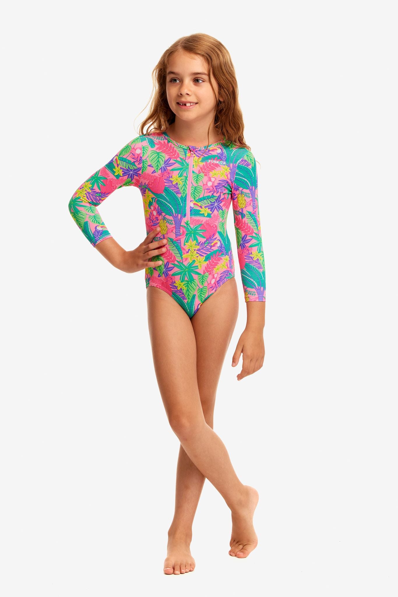 Funkita Toddler Girls Sun Cover One Piece - Jungle Party
