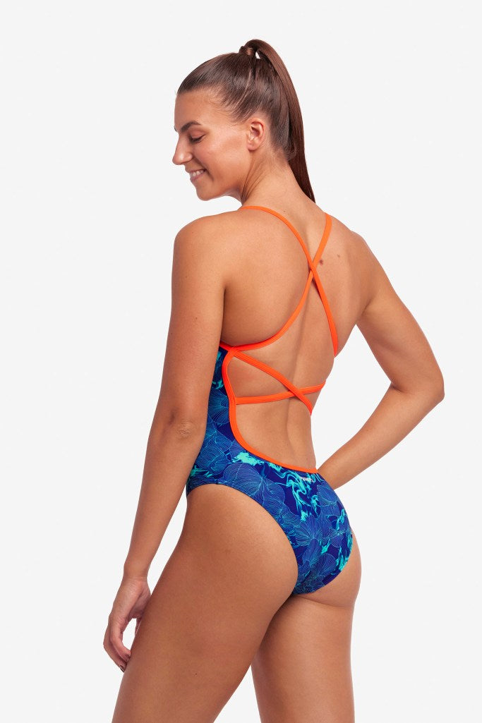 Funkita Ladies Strapped In One Piece - Deep Blue
