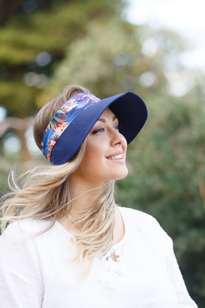 Radicool Womens Visor - Navy Flamingo
