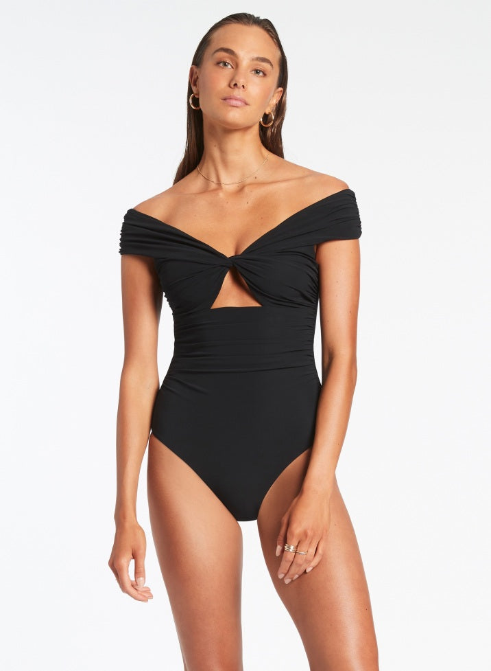 Jets Twist Off Shoulder One Piece - Jetset