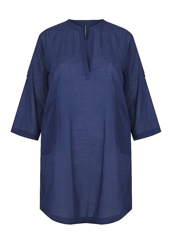 Capriosca Cotton Overshirt - Navy