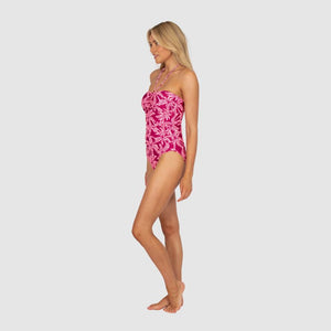 Baku Moulded Bandeau One Piece - Hot Tropics