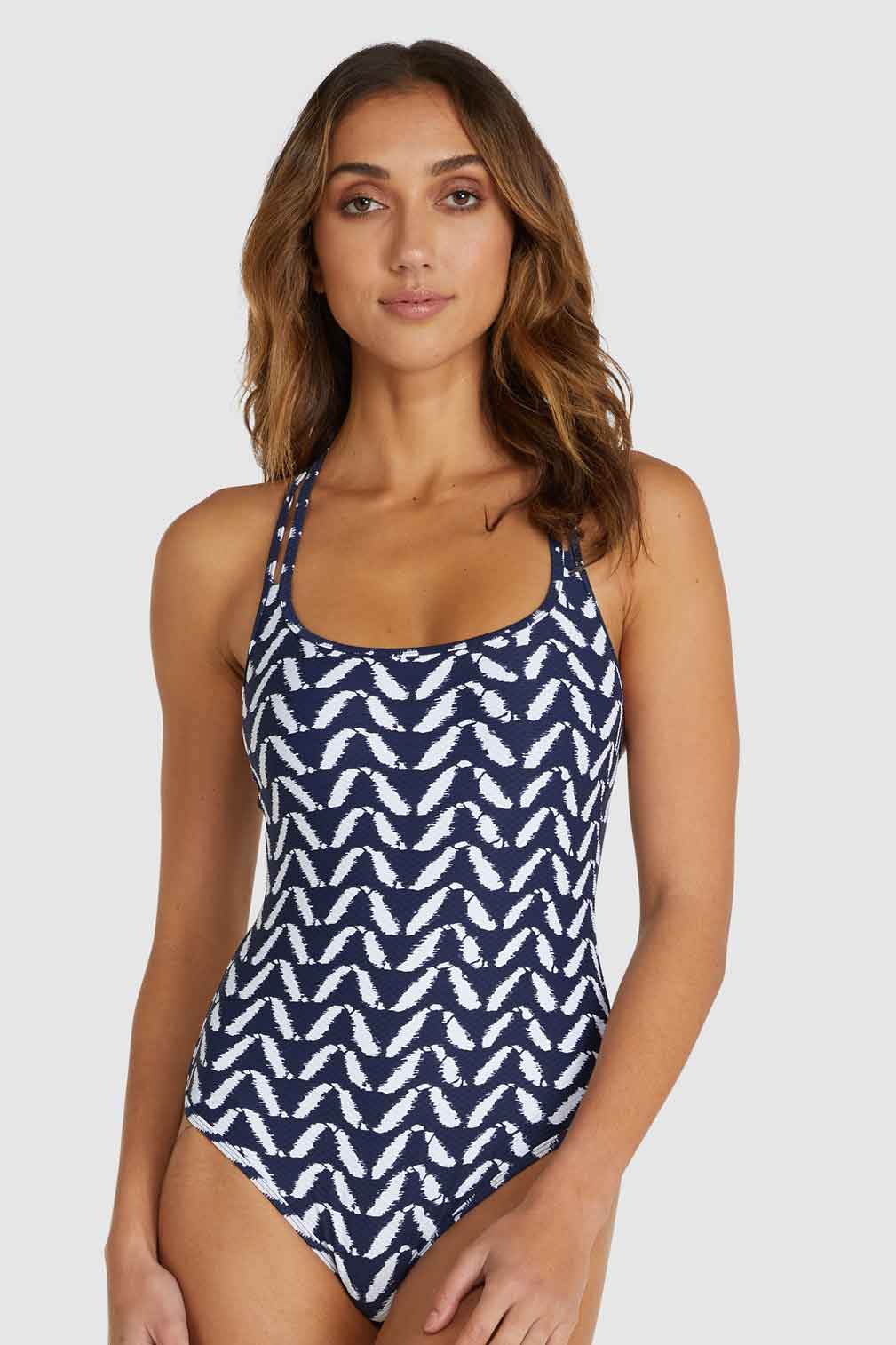 Baku Twin Strap One Piece - Ocean Spray