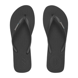 v6 Slim Black/Grey Thongs - size 6
