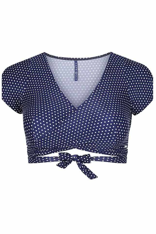 Capriosca wrap top - Navy Dots-Splish Splash Swimwear-Splish Splash Swimwear