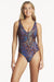 Sea Level Plunge Multifit One Piece With Macrame Detail - Hunter
