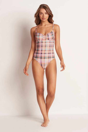 Monte & Lou Balconette One Piece - Picnic Check