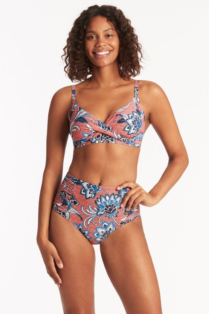 Sea Level High Waist Gathered Side Pant - Pilgrim