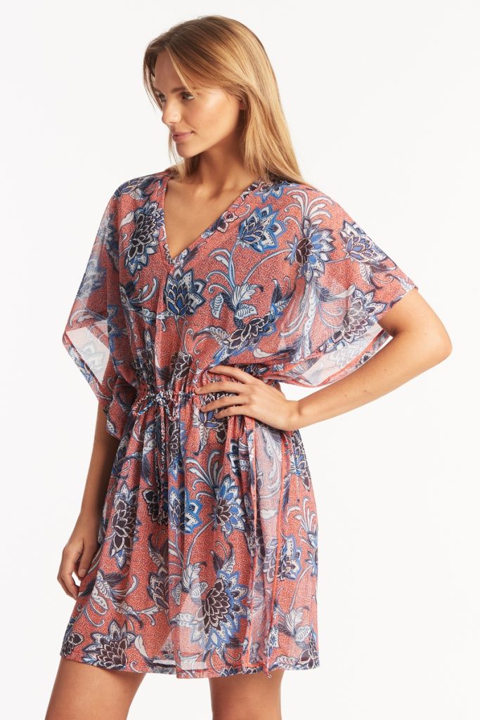 Sea Level Panelled Mesh Kaftan - Pilgrim