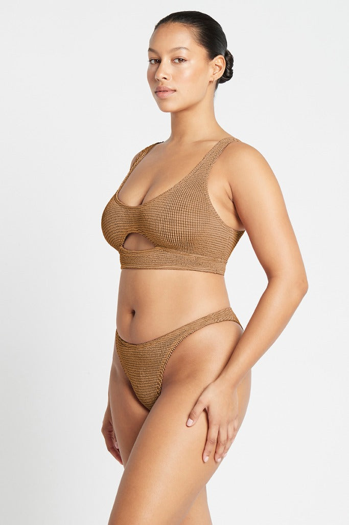 Bond-eye Sasha Crop - Fawn Lurex