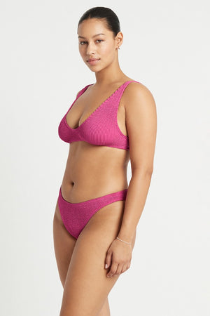 Bond-eye Scout Crop Top - Fuchsia Shimmer