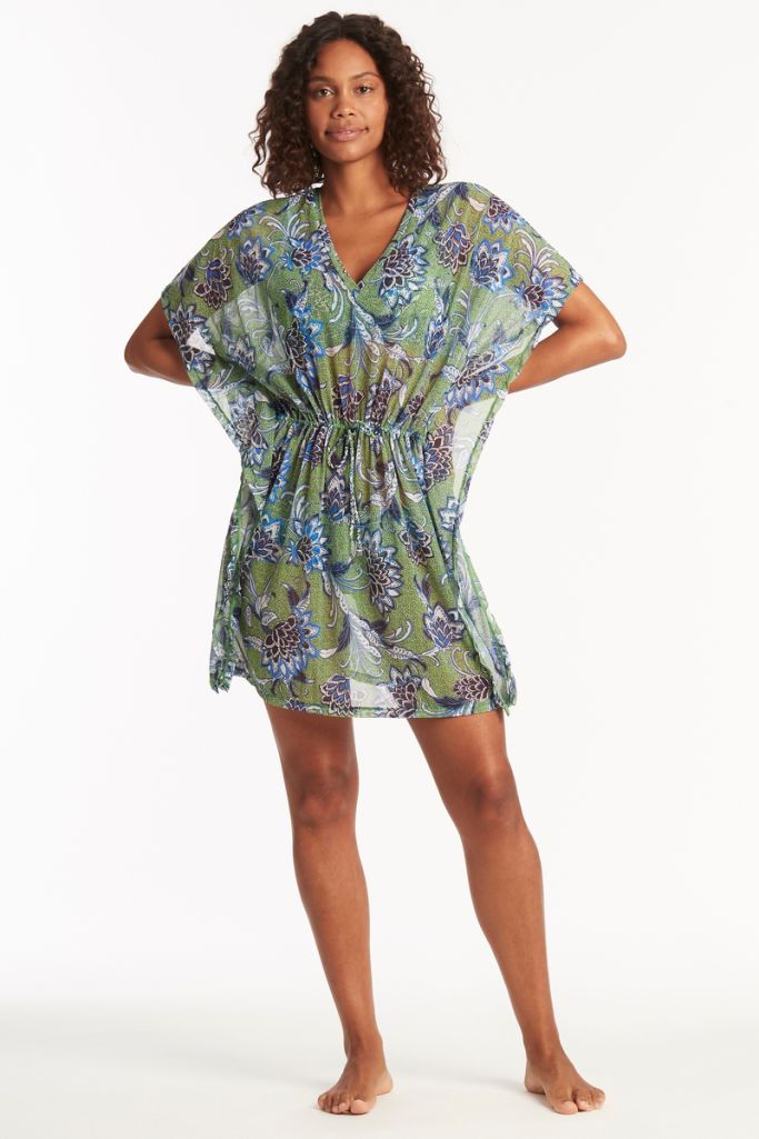 Sea Level Panelled Mesh Kaftan - Pilgrim