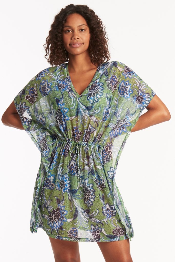 Sea Level Panelled Mesh Kaftan - Pilgrim