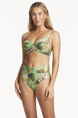 Sea Level Cross Front Moulded Underwire Bra - Lost Paradise