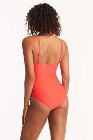 Sea Level Cross Front Multifit One Piece - Honeycomb