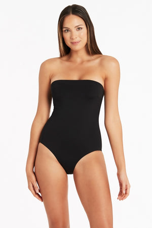 Sea Level High Leg Bandeau One Piece - Eco Essentials