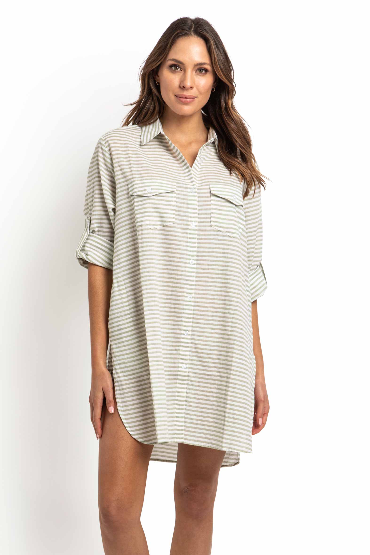 Sunseeker Summer Stripe Button Through Shirt - Summer Stripe