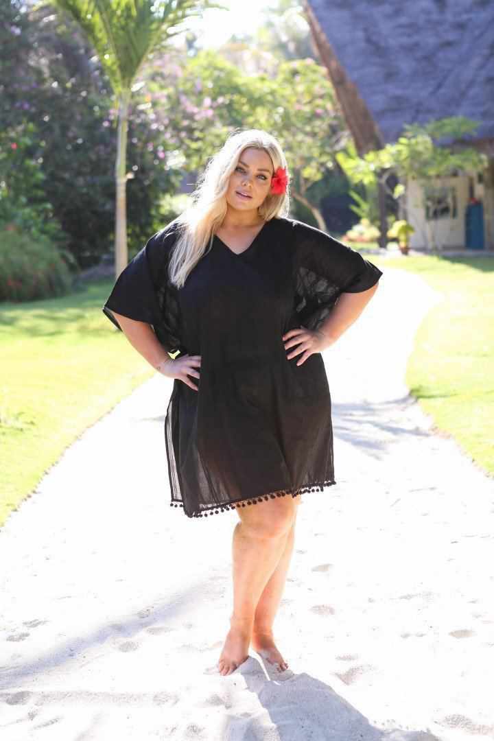 Capriosca Cotton Kaftan Black