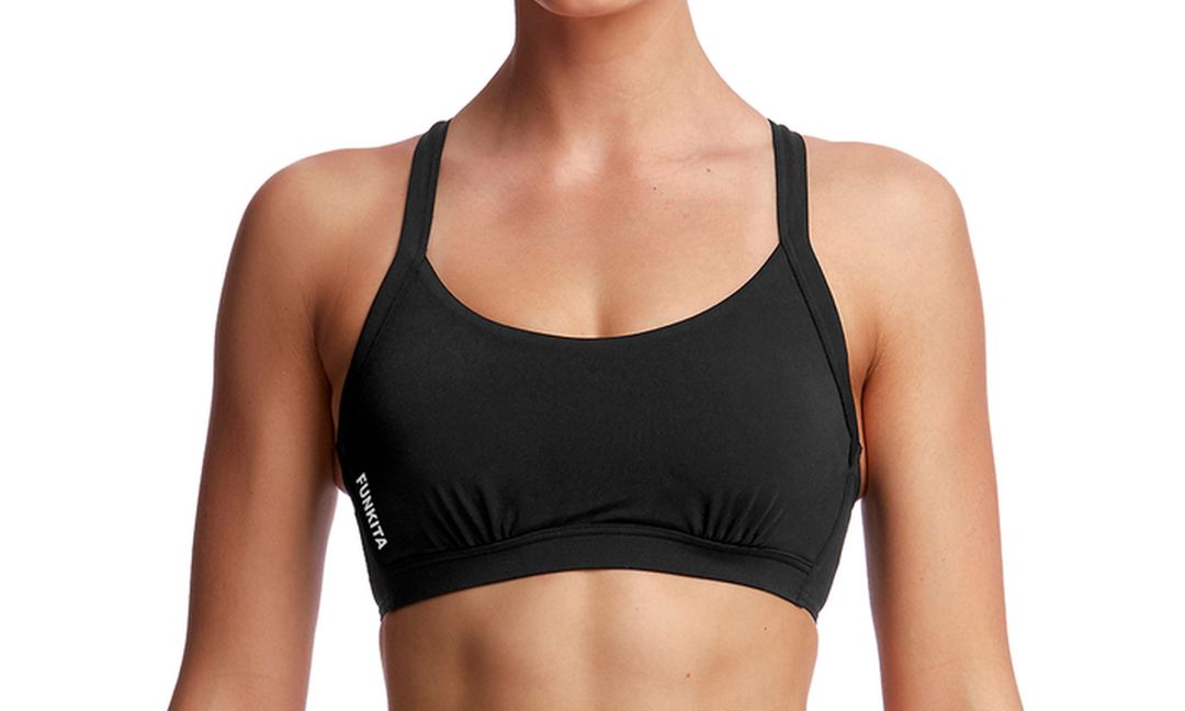 Funkita Ladies Hold Steady Crop Top - Still Black